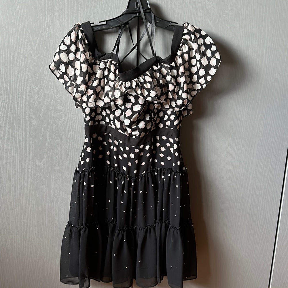 Bcbgmaxazria off the shoulder dress
